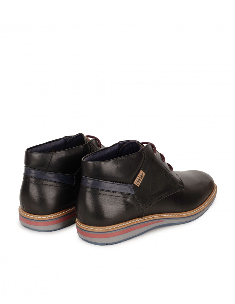 Botines Piel Cordones Hombre Negros - PERA LIMONERA
