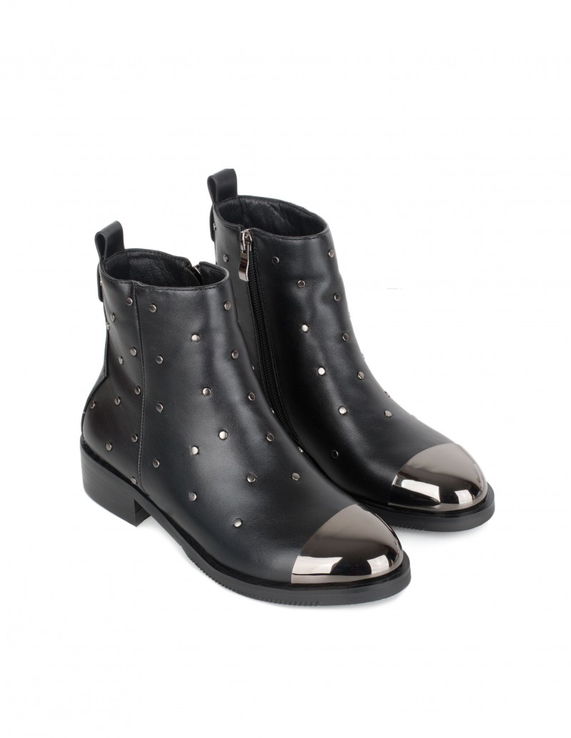 Botines Planos Mujer Tachuelas