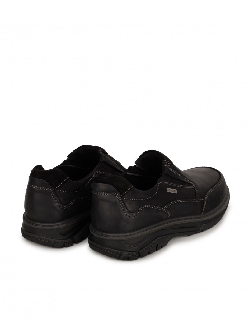 Mocasines Negros Piel Impermeable