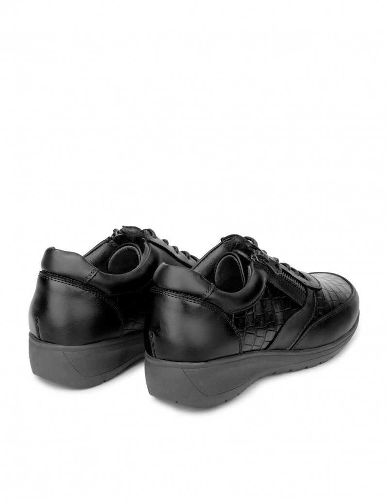 Zapatos Negros Mujer con Cremallera