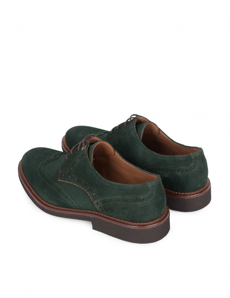 Zapatos Cordones Ante Verde