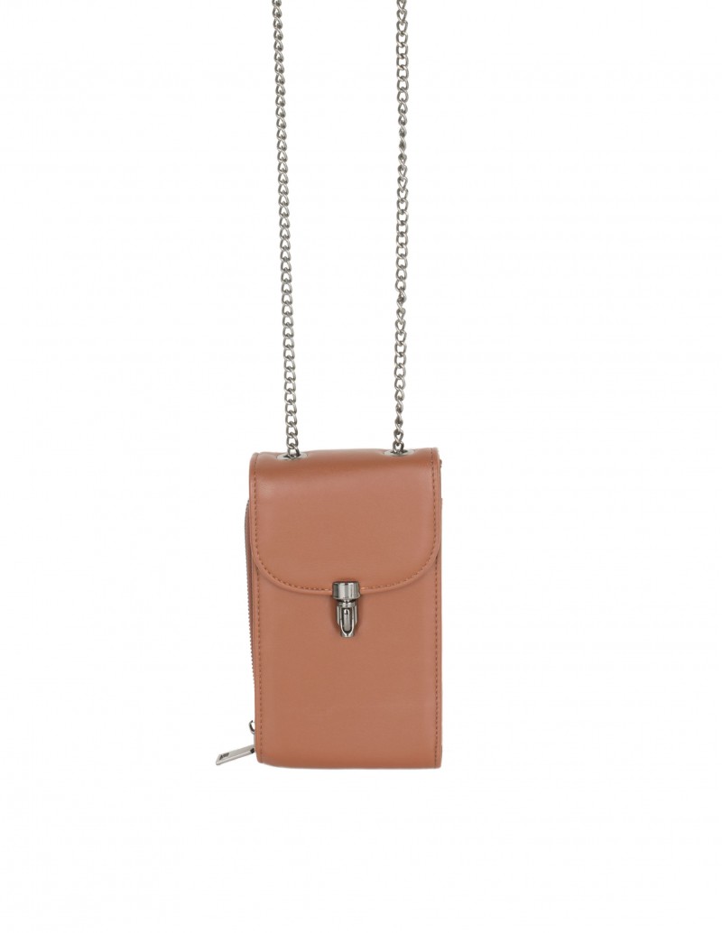 Bolso Porta Móvil Marrón Cuero
