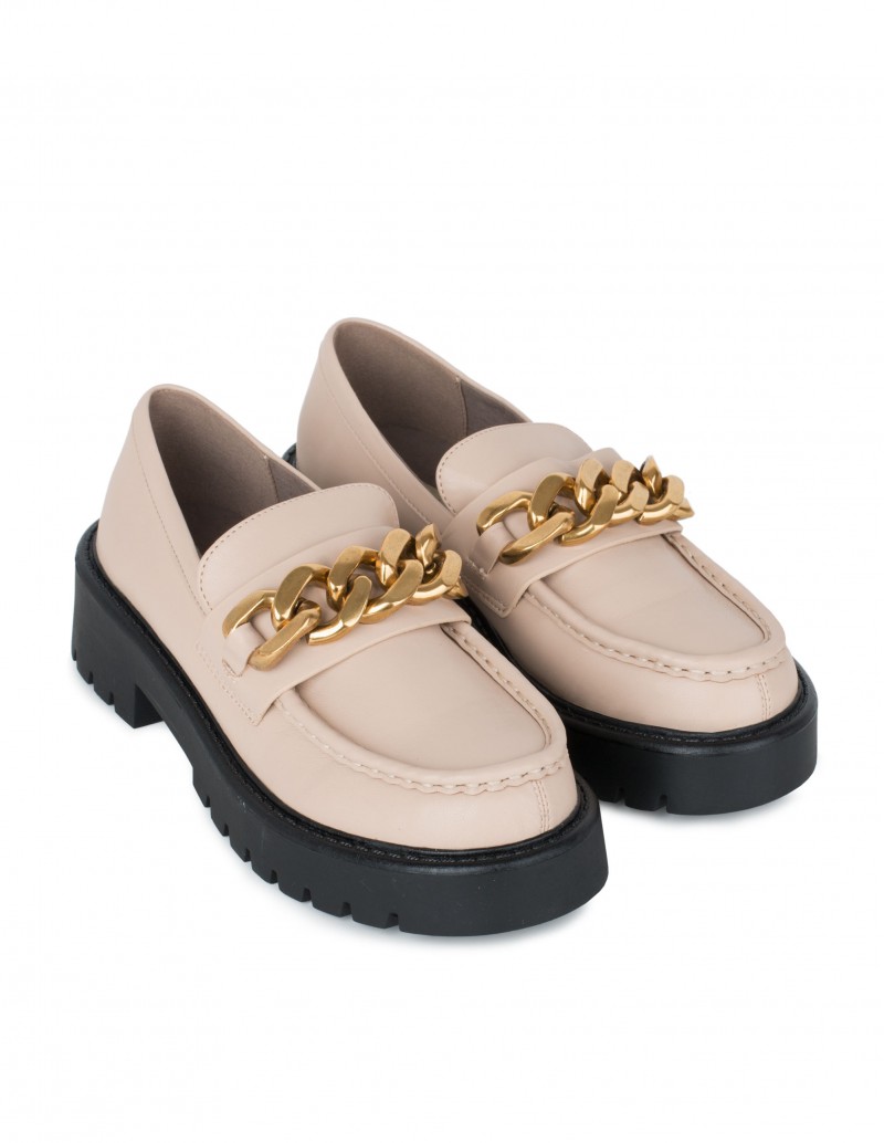 Mocasines Track Beige Mujer