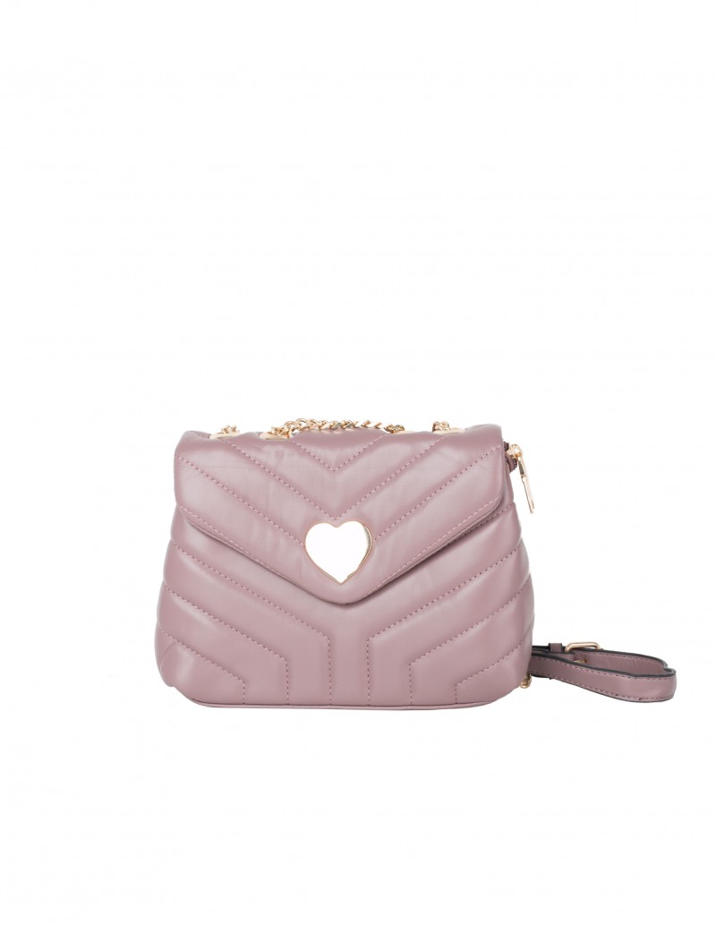 Bolso Acolchado Corazón Rosa