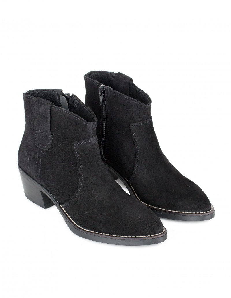 Botines Camperos Negros Mujer