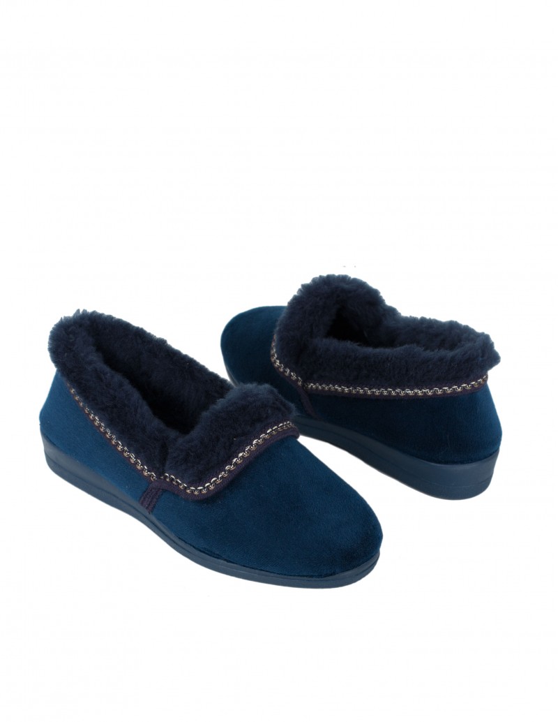 Zapatillas Casa Cerradas Pelo Azul 2