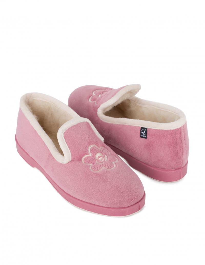 Zapatillas Casa Cerradas Bordado Rosa 2