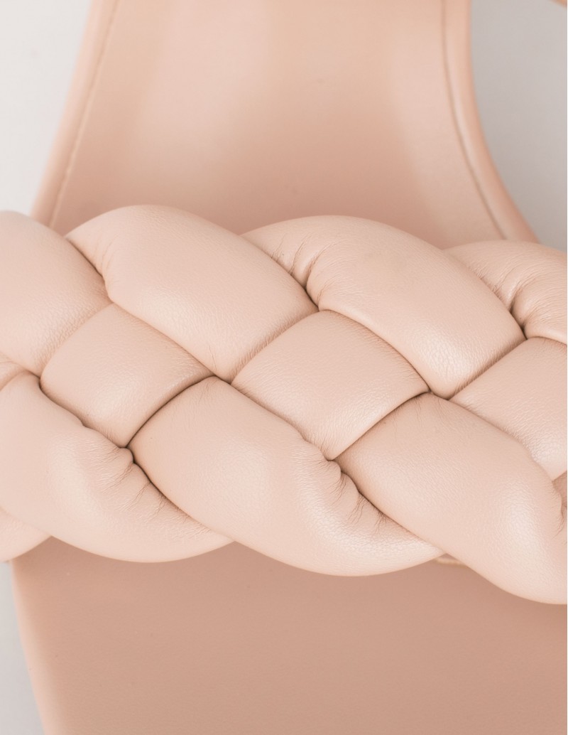 Sandalias Tiras Trenzadas Beige