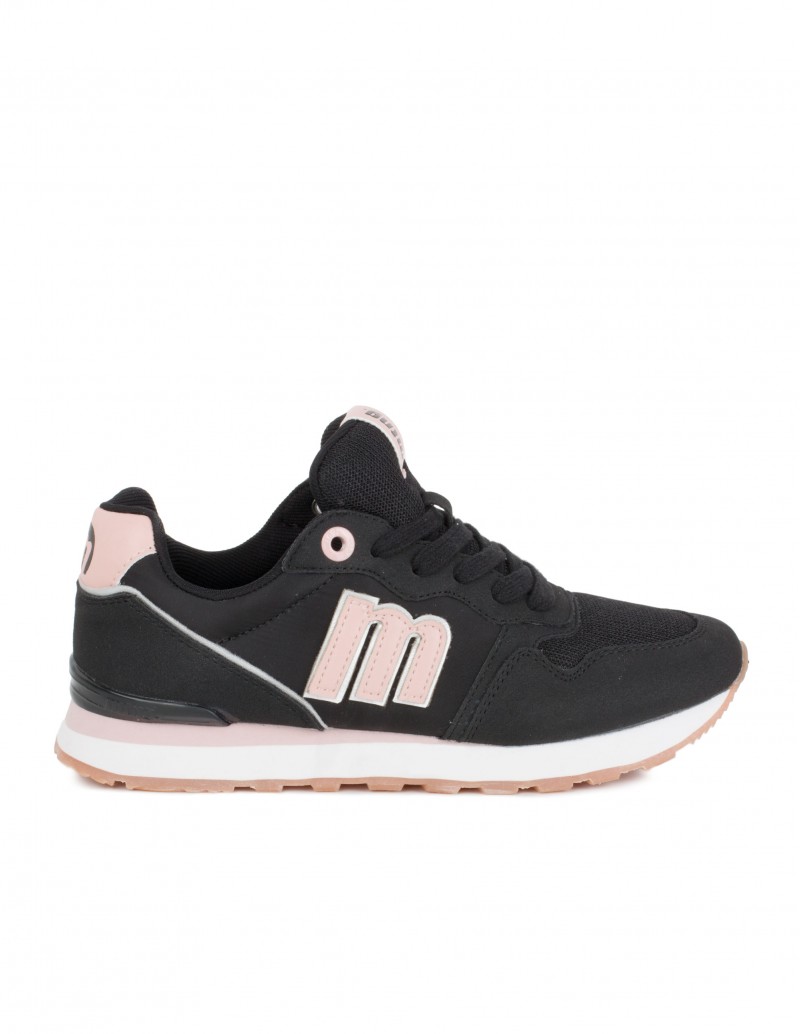 MUSTANG Sneakers Negras Logo Rosa