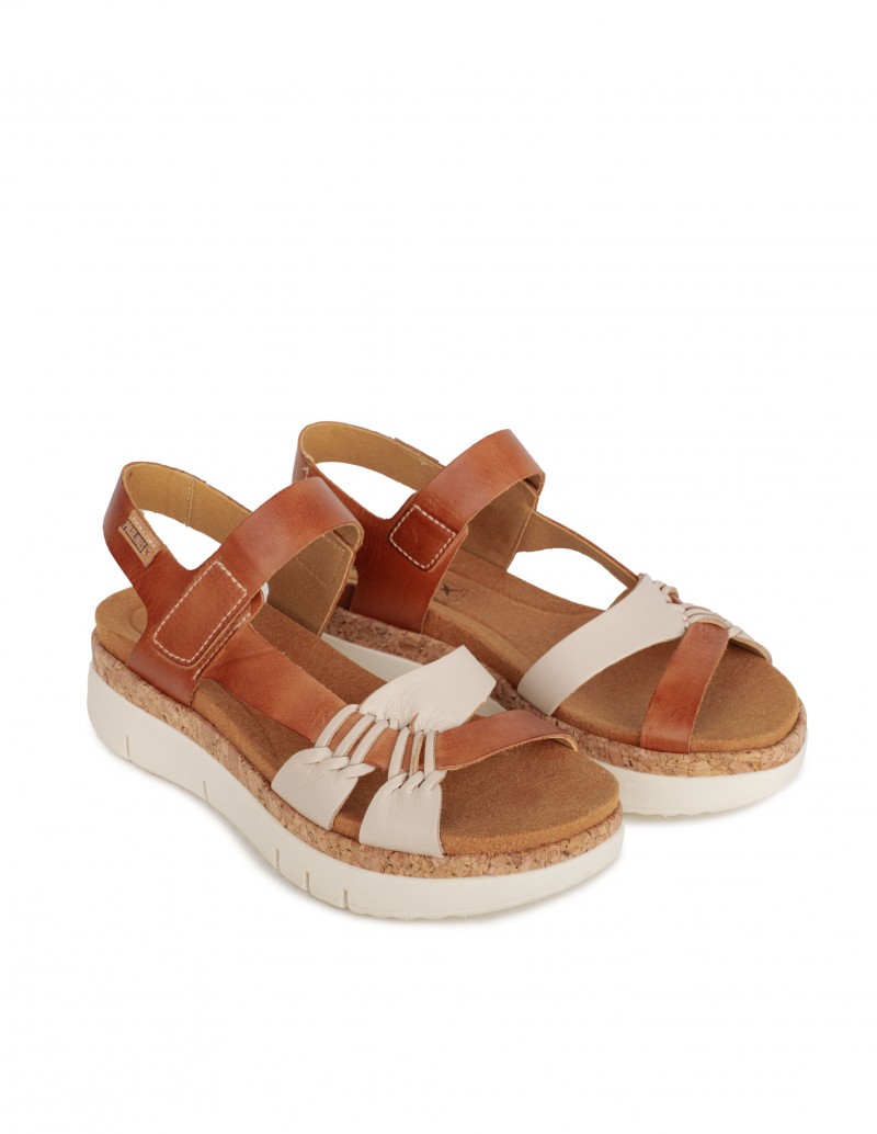 Sandalias Tiras Cuero Mujer