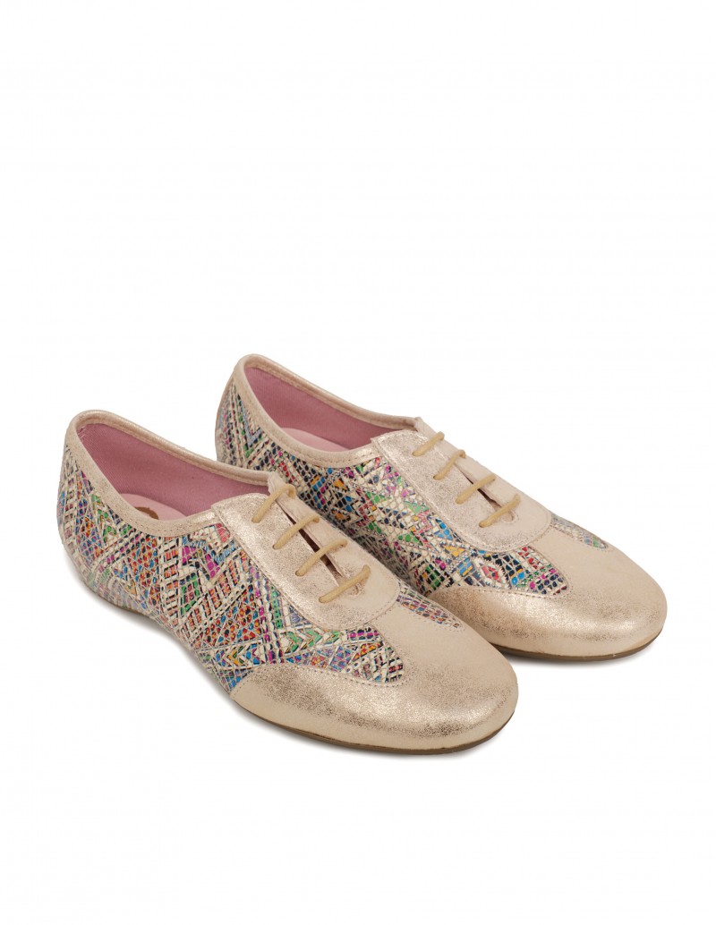 Blucher Piel Dorada Mujer Estampado