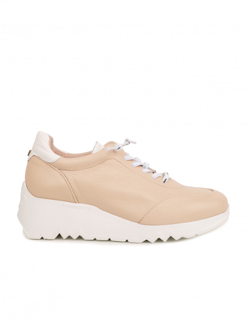 WONDERS Deportivas Cuña Piel Beige