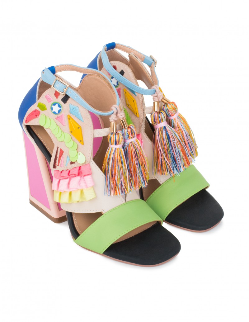 EXÉ Sandalias Loro Tacón Geométrico Rosa 2