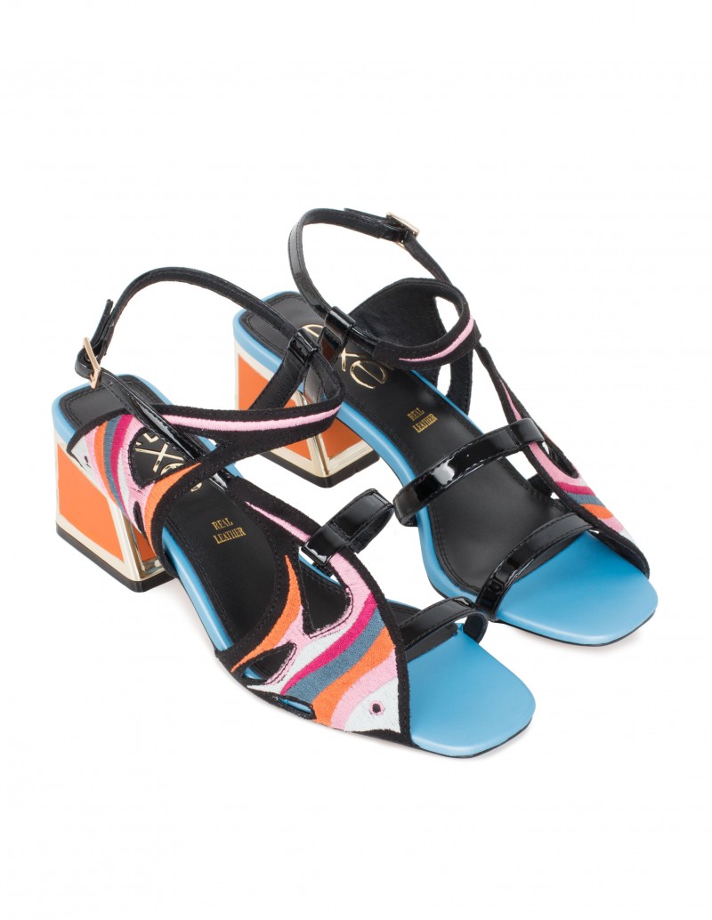 Sandalias Multicolor Tacón Fiesta