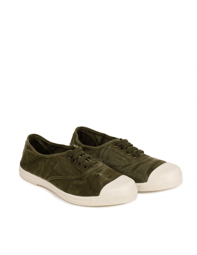 NATURAL WORLD Zapatillas Lona Puntera Kaki 2
