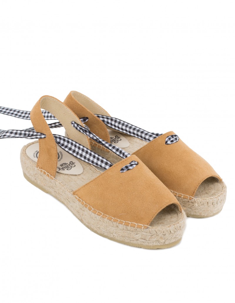 Sandalias Esparto Serraje Camel