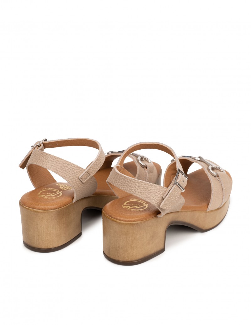 Sandalias Beige Tacón Plataforma