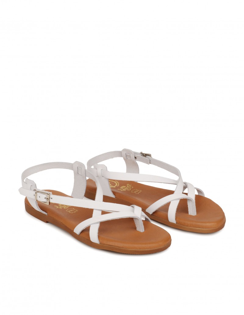 Sandalias Dedo Piel Blancas PERA LIMONERA 2
