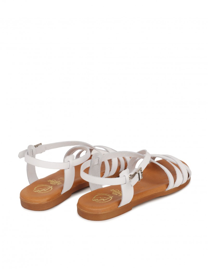 Sandalias Piel Blancas Mujer