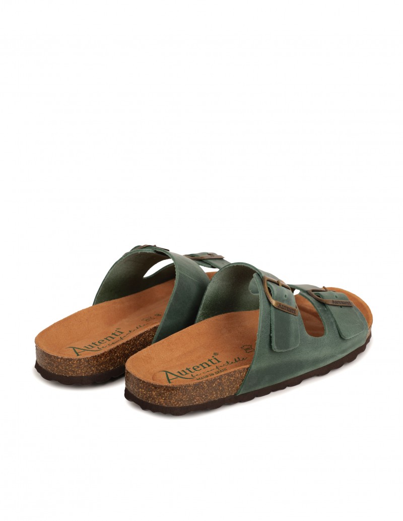 Sandalias Hebillas Hombre Verdes