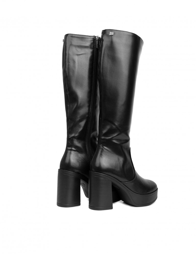 Botas Altas Tacón Ancho Plataforma