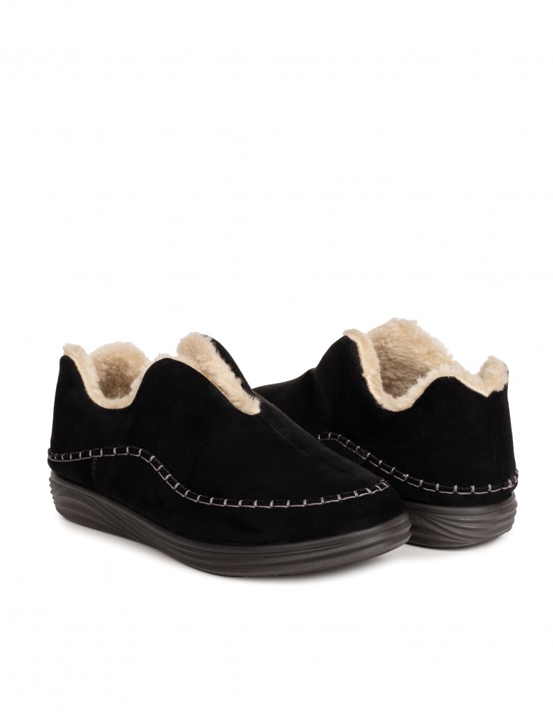 Zapatillas Casa Negras Mujer Doble Piso
