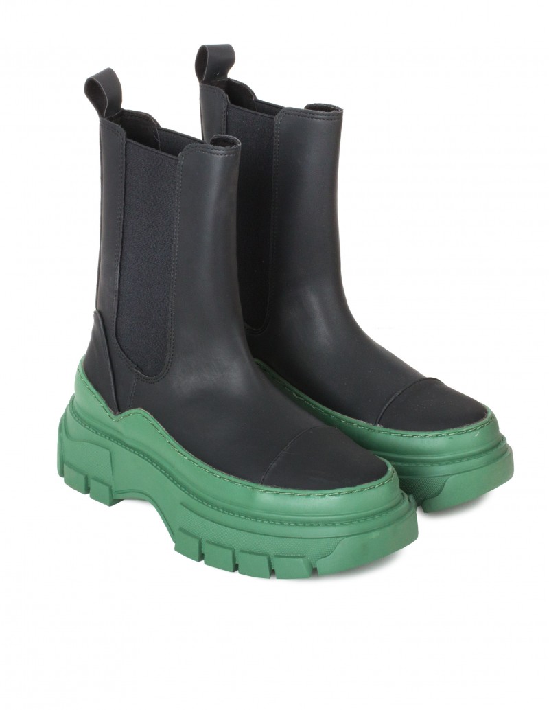 Botines Chelsea Plataforma Verde Mujer