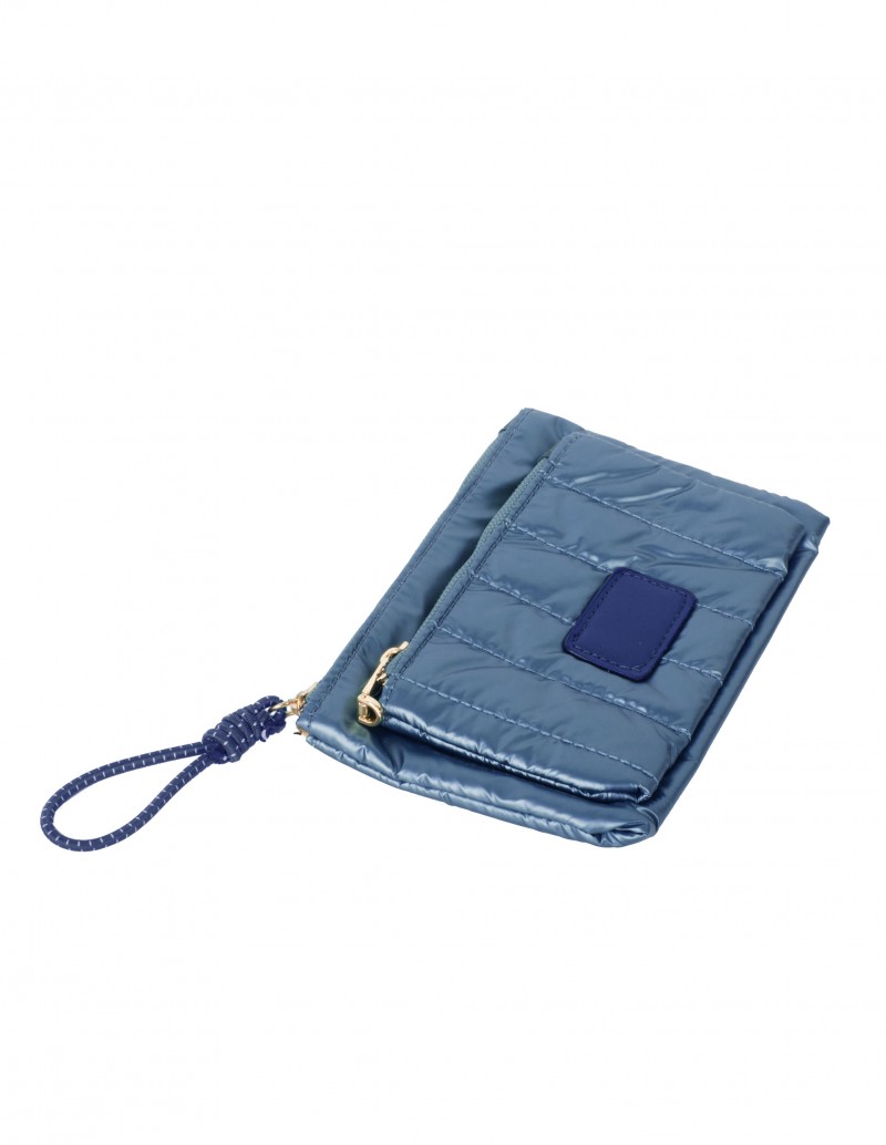 Cartera Monedero Azul Metalizado