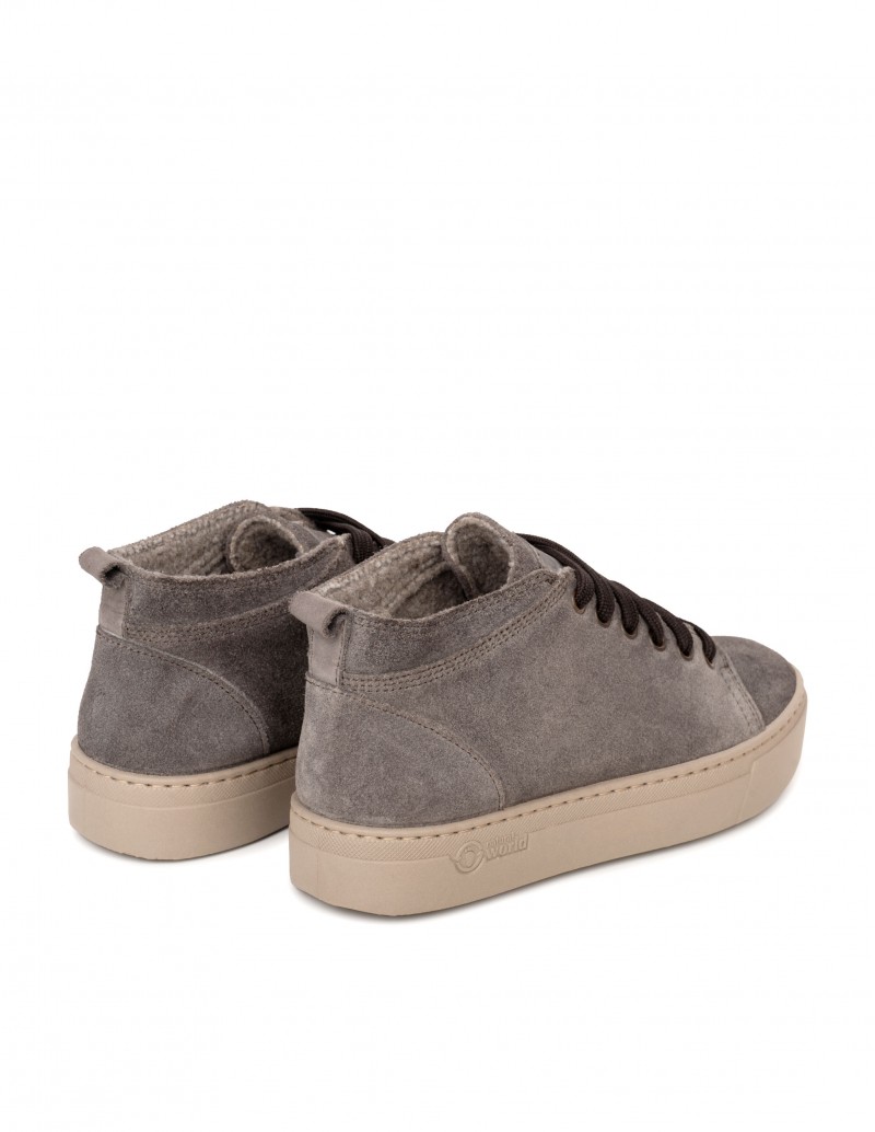 NATURAL WORLD Botines Cordones Plataforma Gris 2