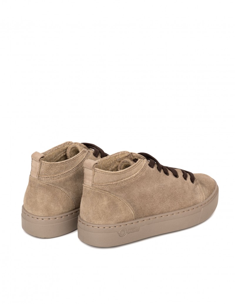 Botines Cordones Plataforma Beige