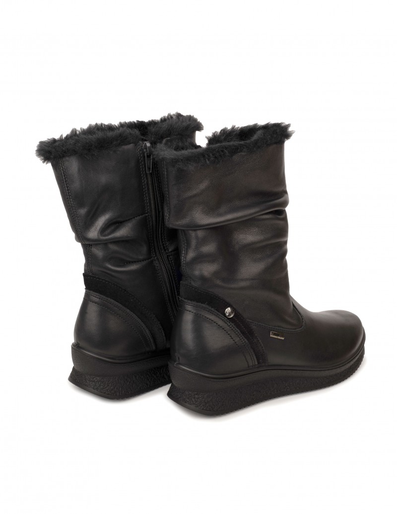 Botas Piel Impermeable Negras Mujer