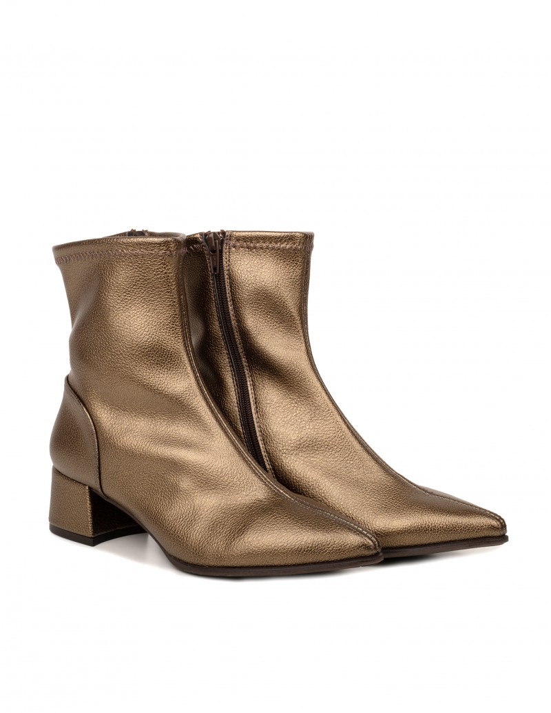 Botines Piel Tacón Medio Metalizados PERA LIMONERA 2