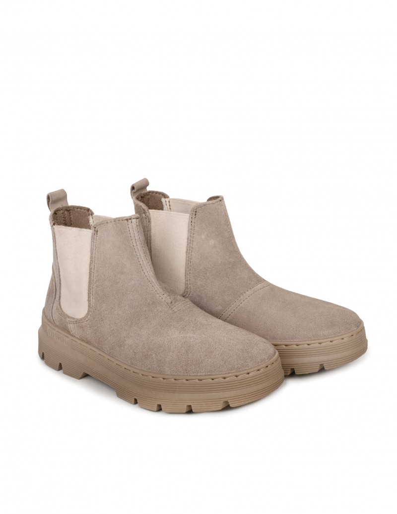 Botas Chelsea Mujer Serraje Gris