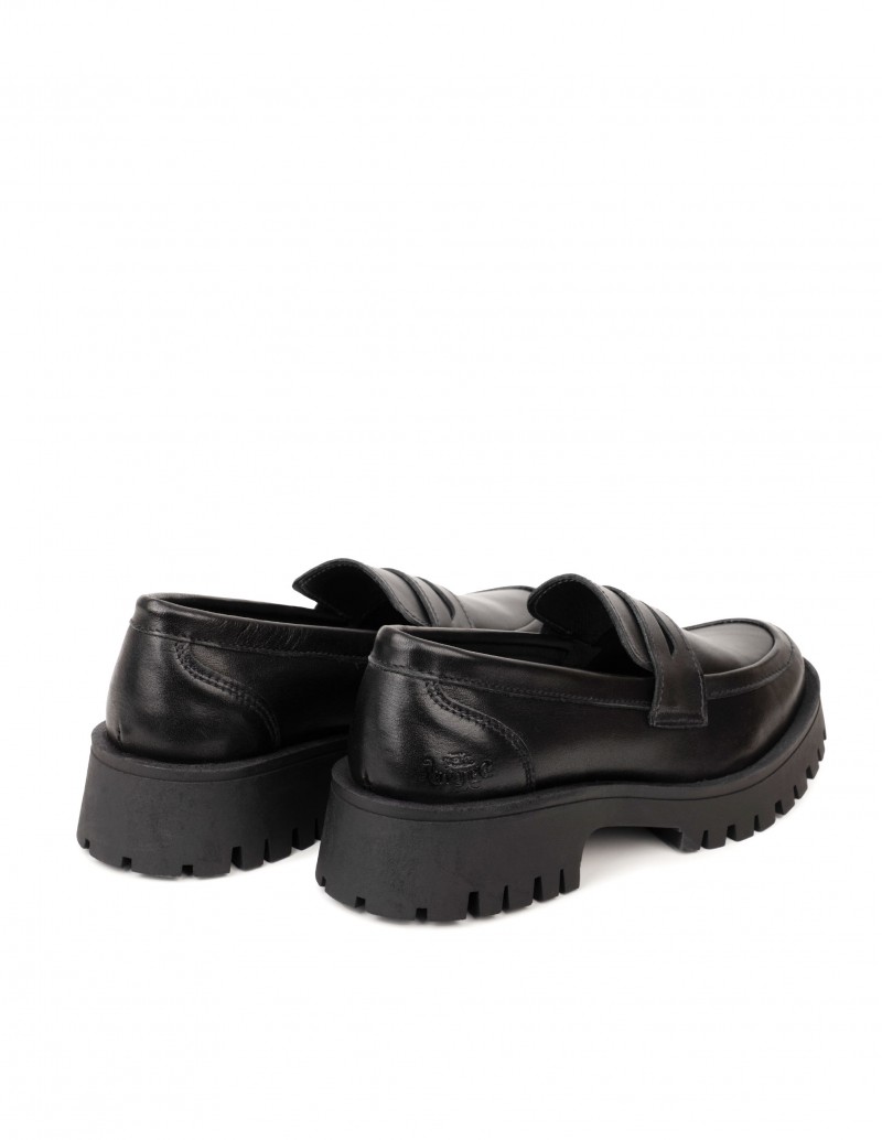 Mocasines Piel Negros Suela Track