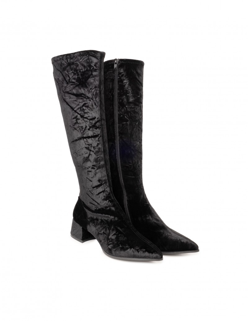 Botas Altas Terciopelo Negras PERA LIMONERA 2