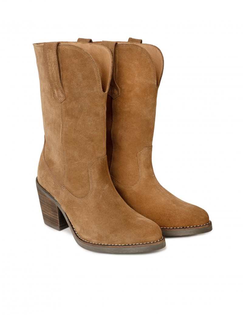 Botas Camperas Serraje Camel Mujer