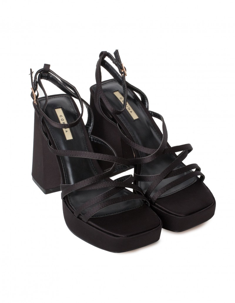 Sandalias Plataforma Fiesta Negras