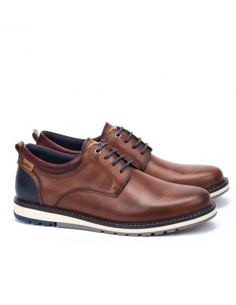 PIKOLINOS Zapatos Cordones Piel Marrón Cuero 2