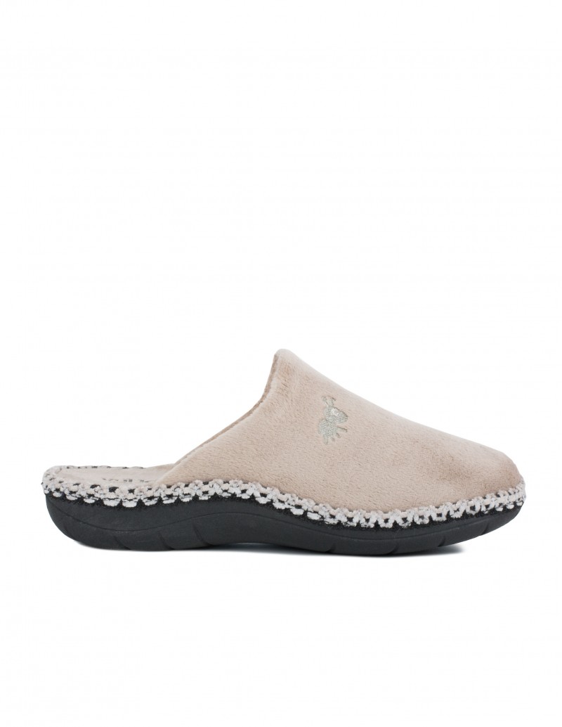 Zapatillas Casa Lisas Mujer Gris Topo