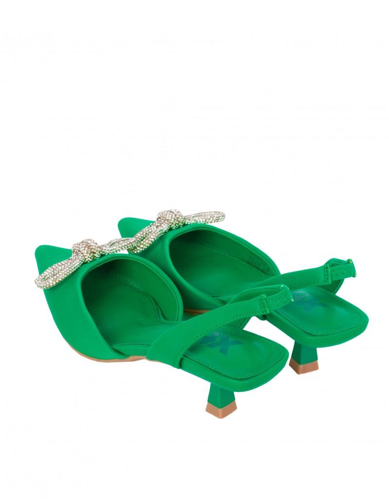Zapatos Verdes Destalonados Tacón Fino