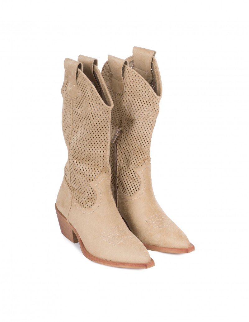 Botas Cowboy Beige Mujer - PERA LIMONERA