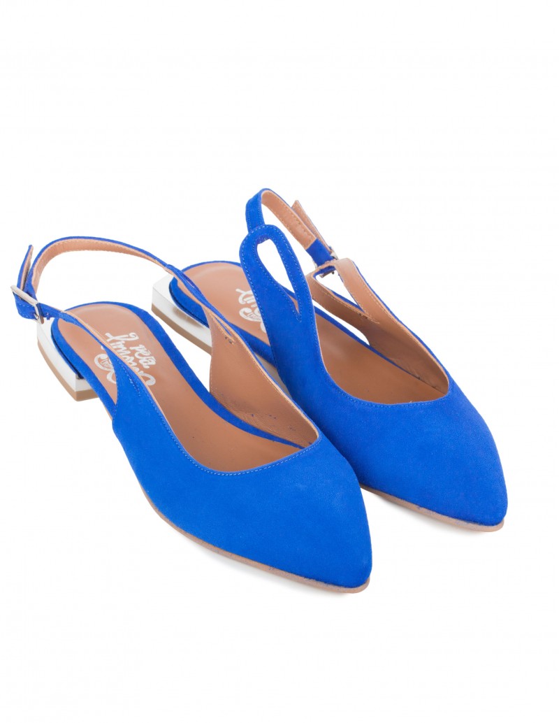 Bailarinas Destalonadas Piel Azul PERA LIMONERA 2