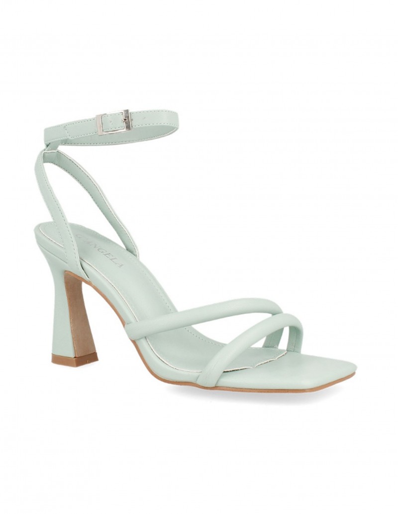 Sandalias Fiesta Tacón Verde Menta