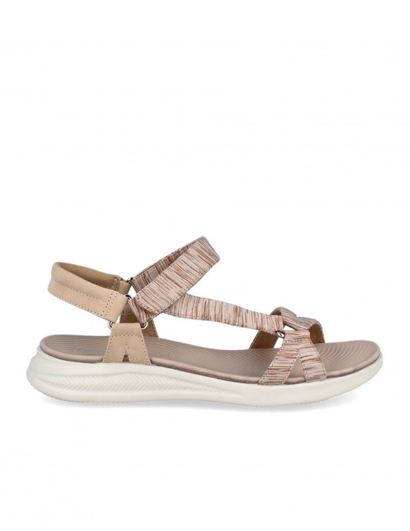 Sandalias Deportivas Tiras Velcro Beige