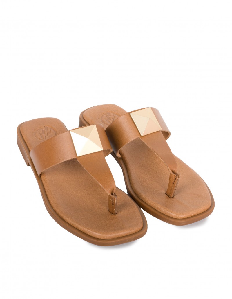 Sandalias Dedo Piel Tachuelas Cuero PERA LIMONERA 2