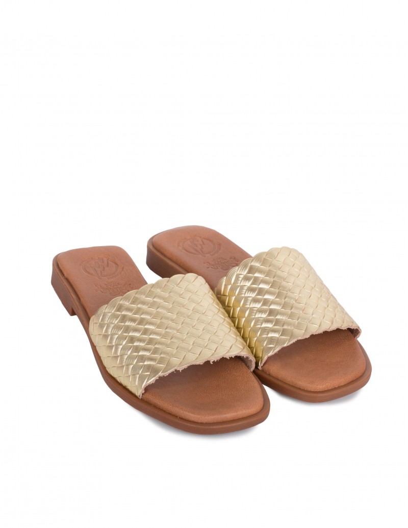 Sandalias Pala Trenzadas Doradas PERA LIMONERA 2