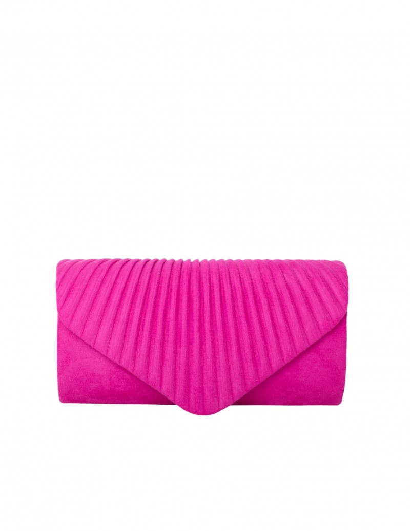 Clutch Sobre Solapa Fruncida Fucsia