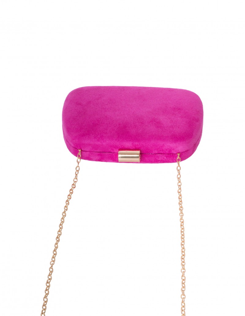 Clutch Fiesta Fucsia Cadena Dorada