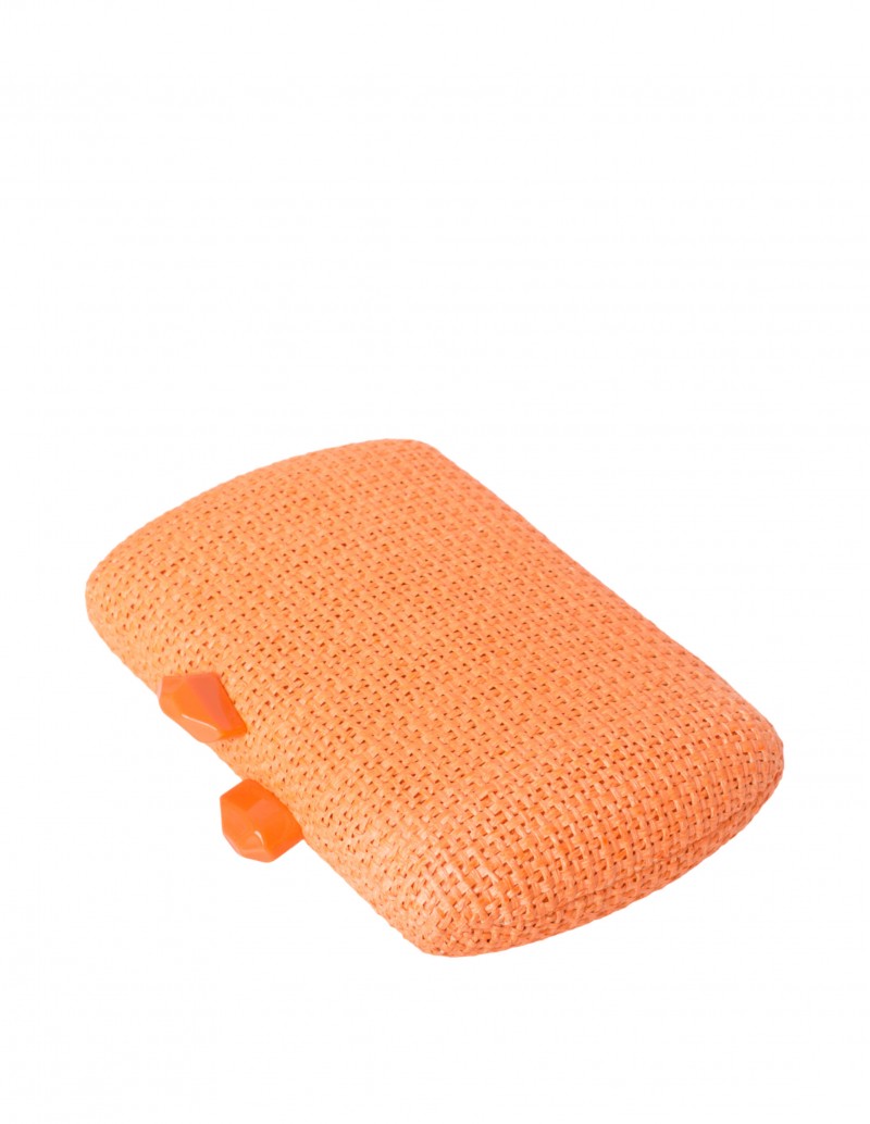 Clutch Rafia Naranja Mujer
