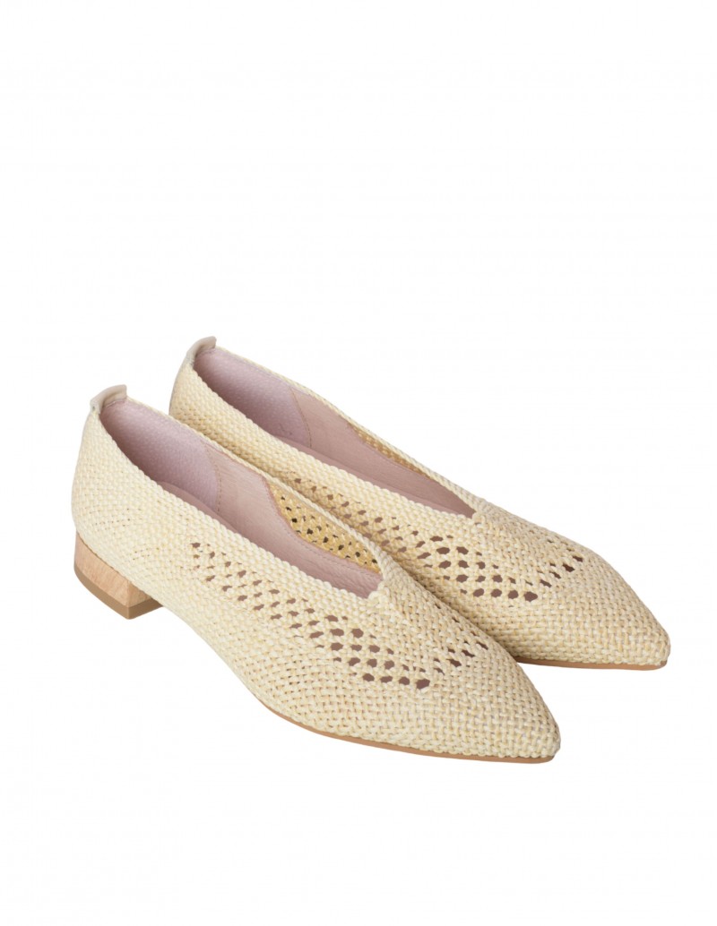 Bailarinas Rafia Trenzada Beige PERA LIMONERA 2
